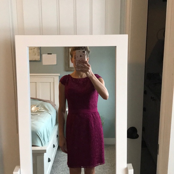 Berry colored lace overlay dress - Picture 1 of 6